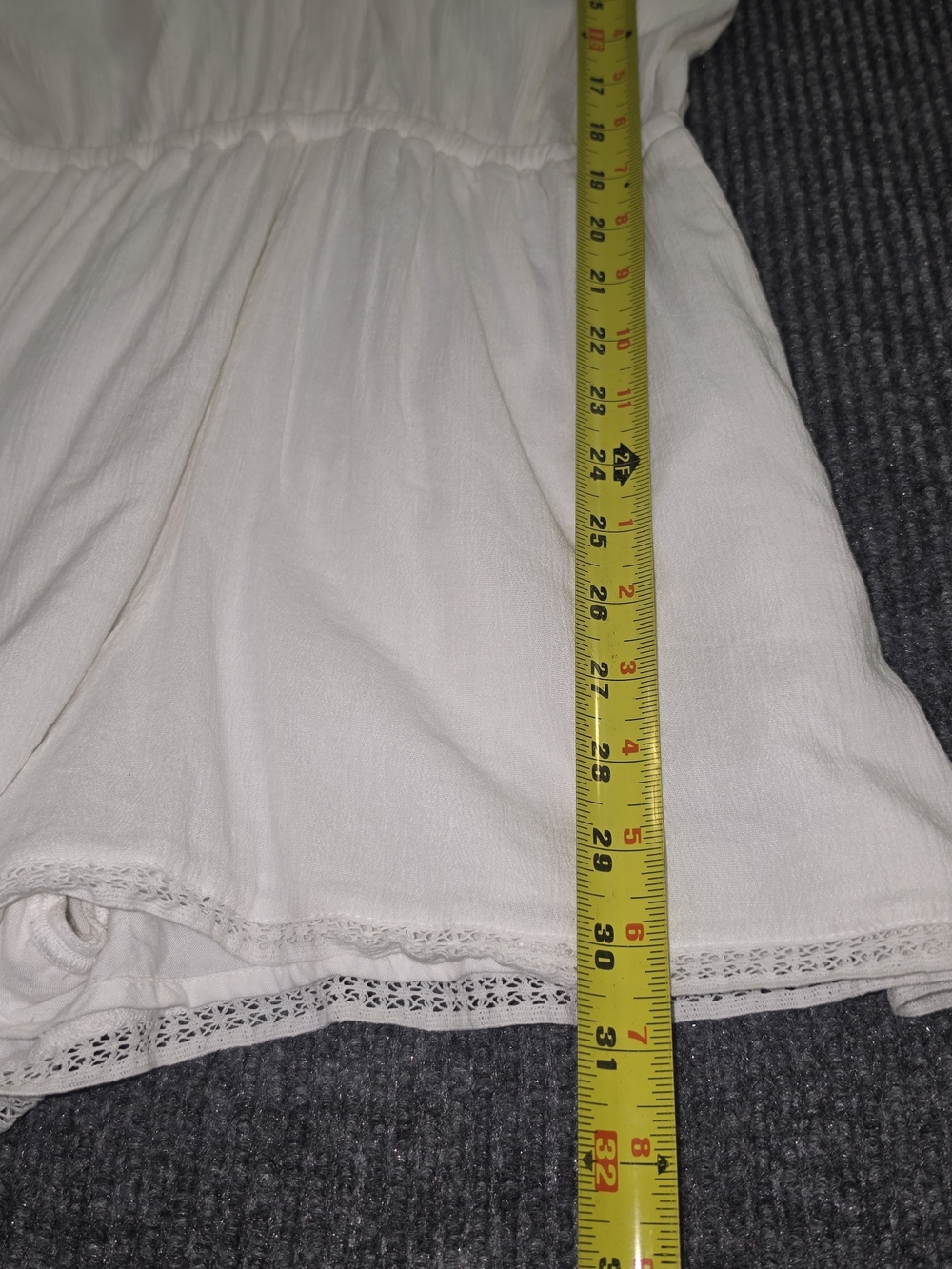 Abercrombie & Fitch White Sleeveless Romper with Back Tie - Picture 7 of 8